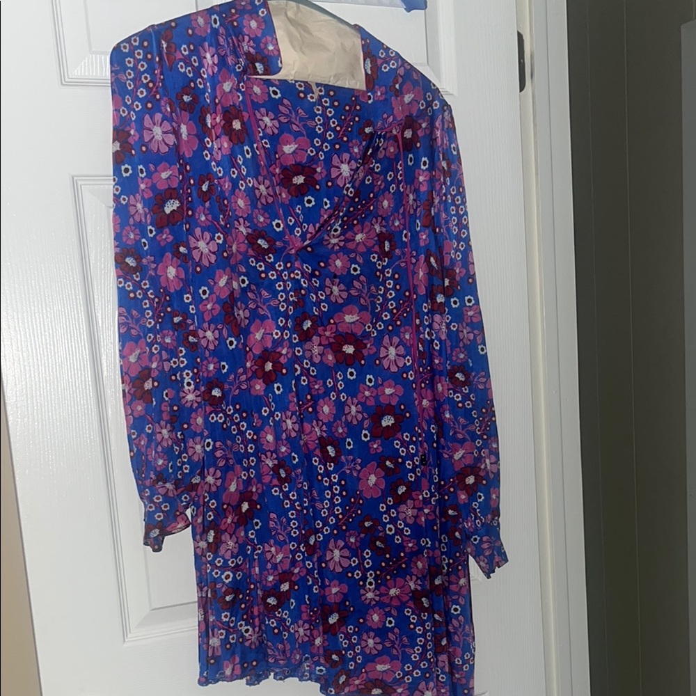 Floral Blue and Purple Dress